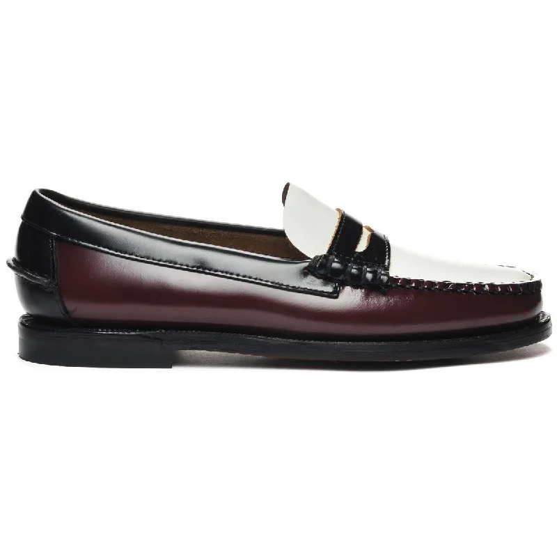 Leather Casual Shoes Classic Dan Woman - Garnet & White & Black