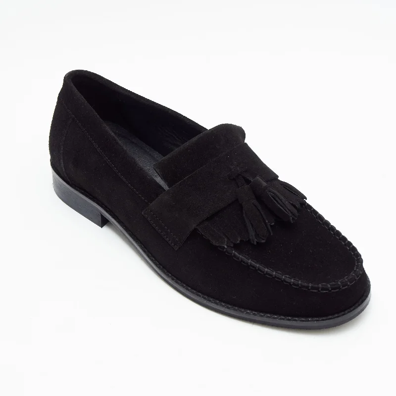 Black Dress Shoes Mens Formal Moccasin Shoes 17999_Black Suede