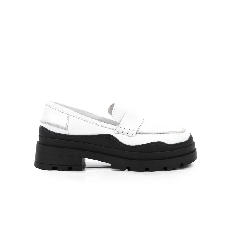 Classic Flat Shoes Tulle White Leather