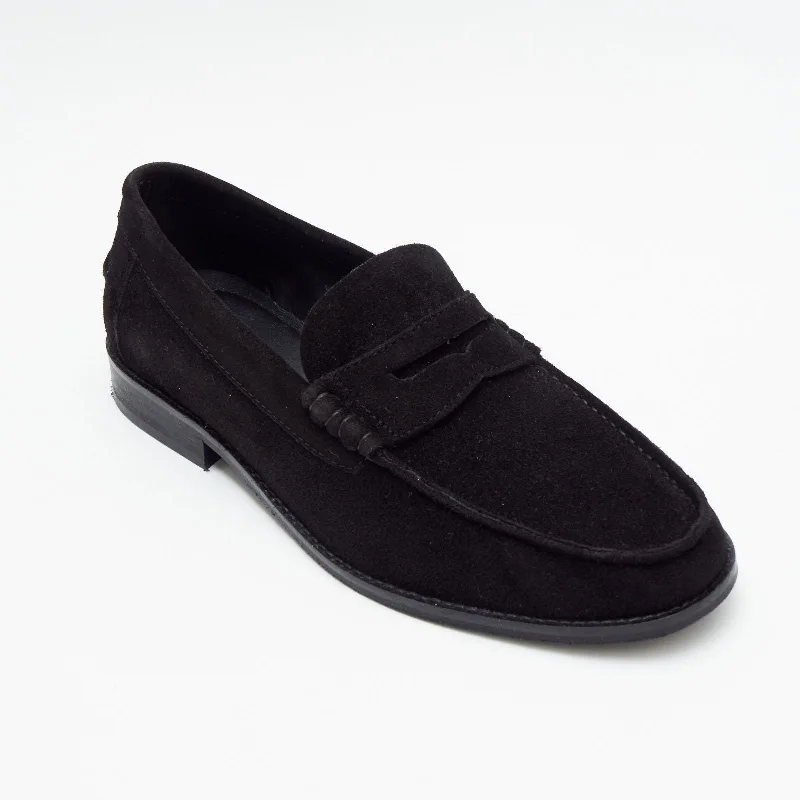 Outdoor Running Shoes Mens Suede Casual Slip On Shoes - 17925_Black Suede