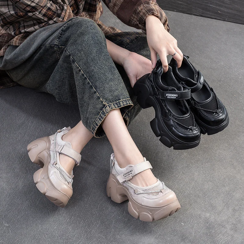 Vintage Sneakers Collection Women Breathable Mesh Casual Chunky Platform Sandals