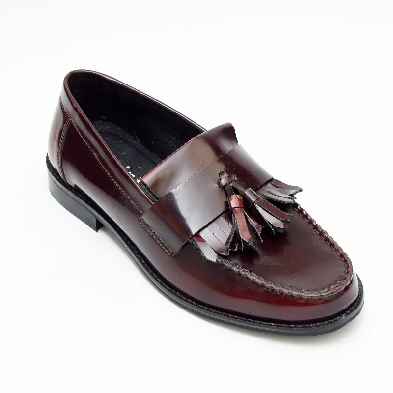 Comfortable Walking Shoes Mens Formal Moccasin Shoes 17999_Bordo Patent