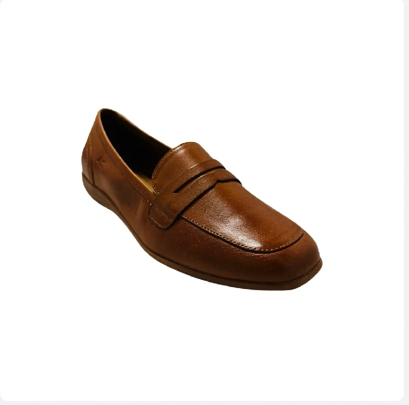 Trendy Casual Shoes 74822 Camel Leather Loafer