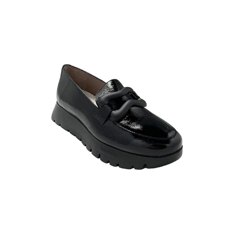 Cozy Winter Boots A2430 Black Platform Loafer