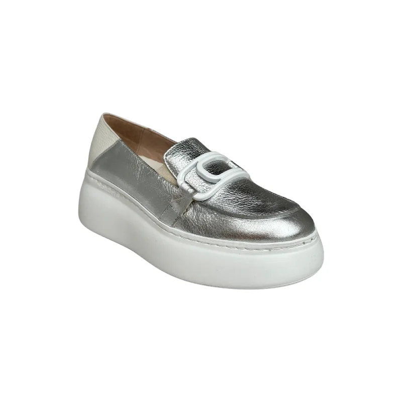 High Fashion Footwear A2641 Silver Flatform Loafer