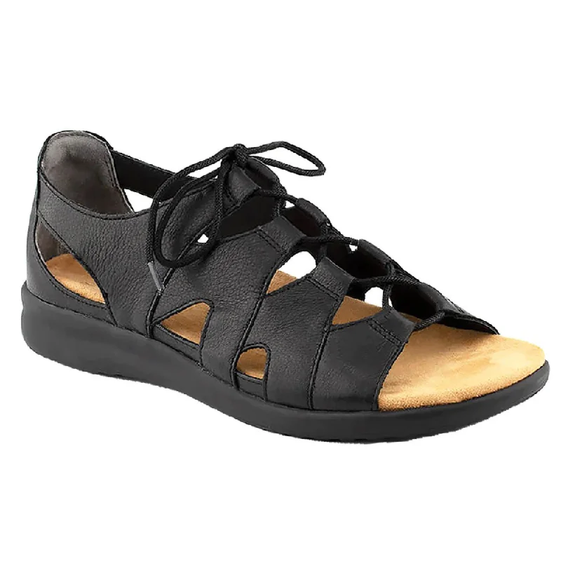 Trendy Casual Shoes Ziera Barnett Black Leather Sandal (Women's)