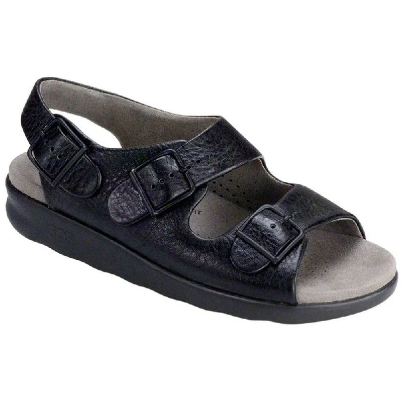 Slip-On Sneakers Collection SAS Relaxed Sandal Black Leather (Women's)