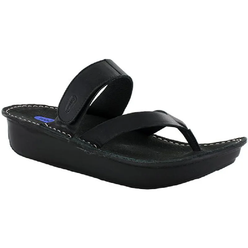 Comfortable Slippers For Home Wolky Tahiti Sandal Black Mighty Leather (Women's)