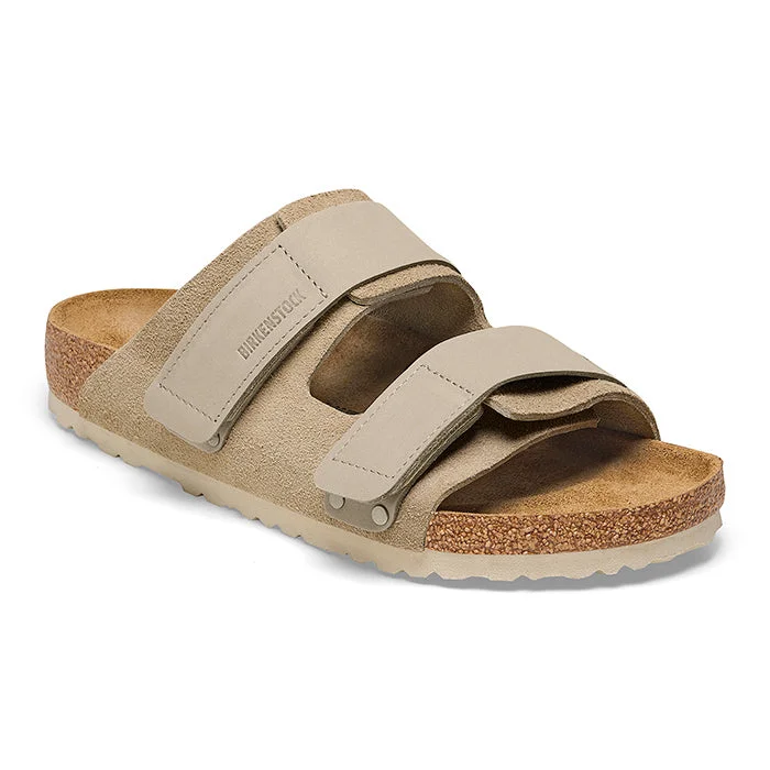 Comfortable Slippers For Home Womens Birkenstock Uji Suede Narrow in Taupe