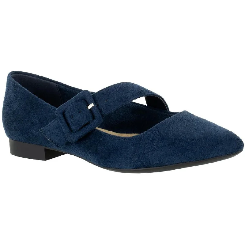 Soft Elegance Bella Vita Womens Virginia II Faux Suede Slide On Flats