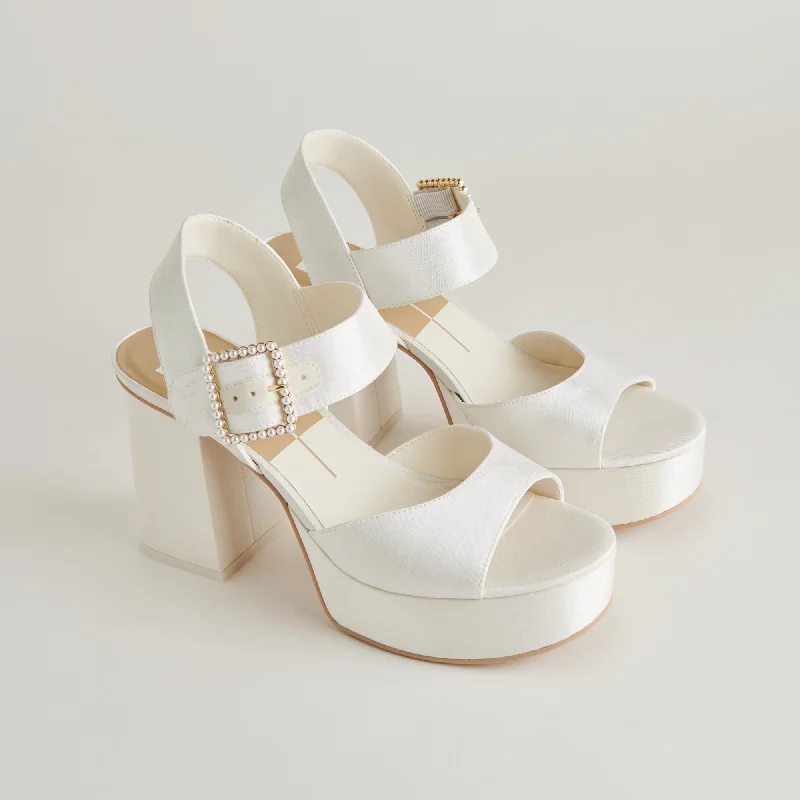 Sporty Casual Shoes BOBBY PEARL HEELS WHITE PEARLS