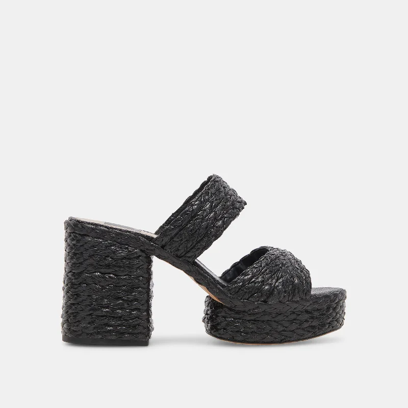 Athletic Shoes Online LATOYA HEELS BLACK RAFFIA