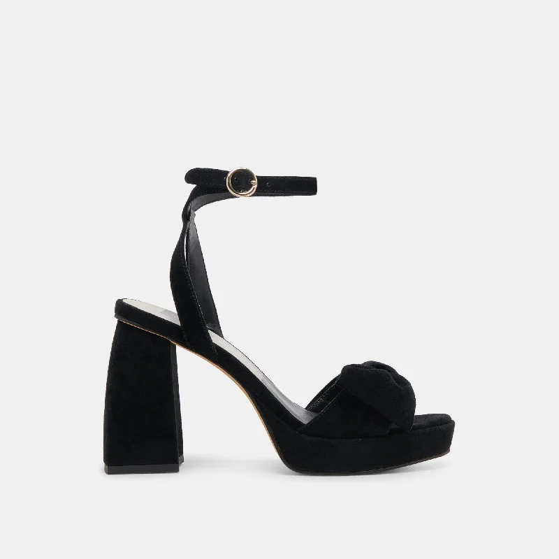 Formal Leather Shoes PACIE HEELS ONYX SUEDE