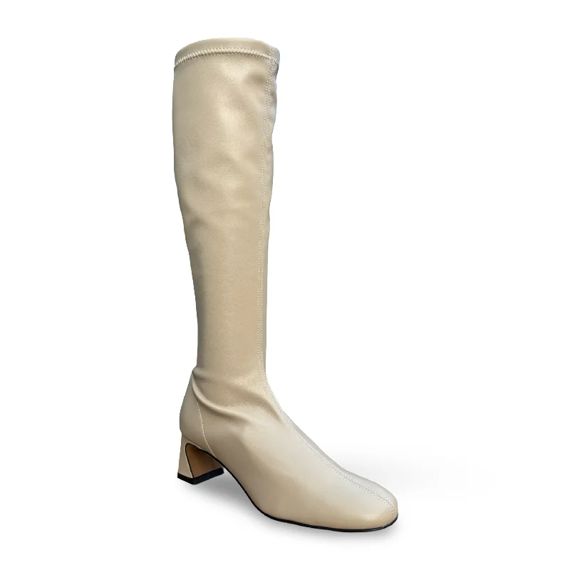 Stylish Sneakers For Running Daelta Beige Stretch Boot