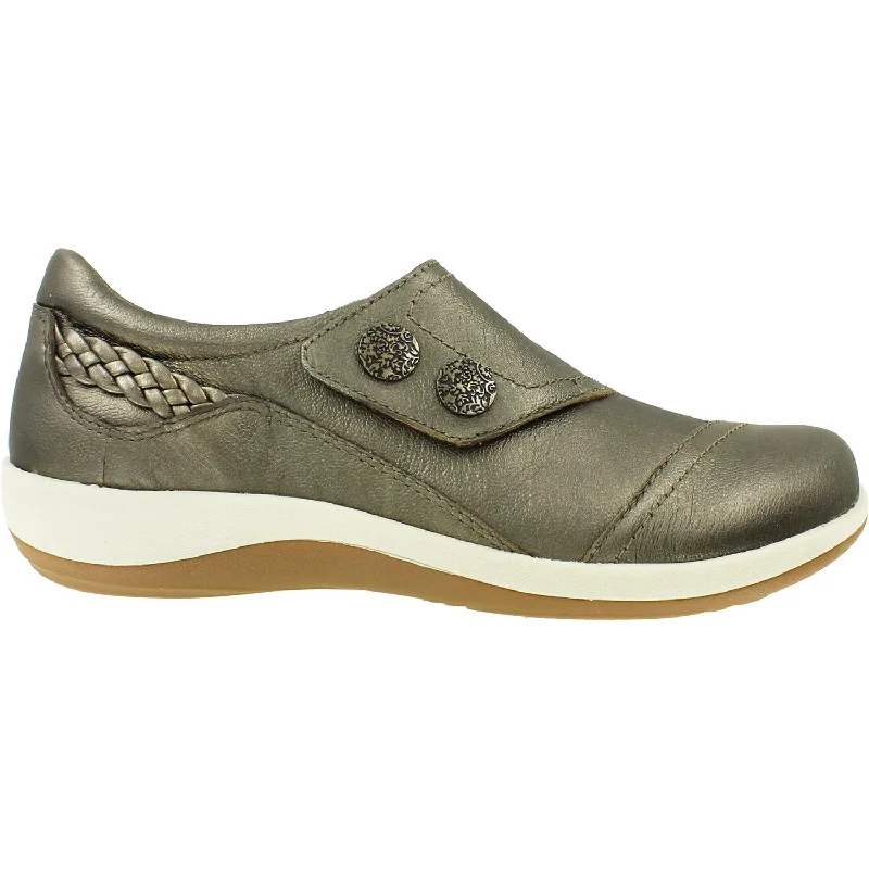 Comfortable Flats For Work Women's Aetrex Karina Platinum Leather