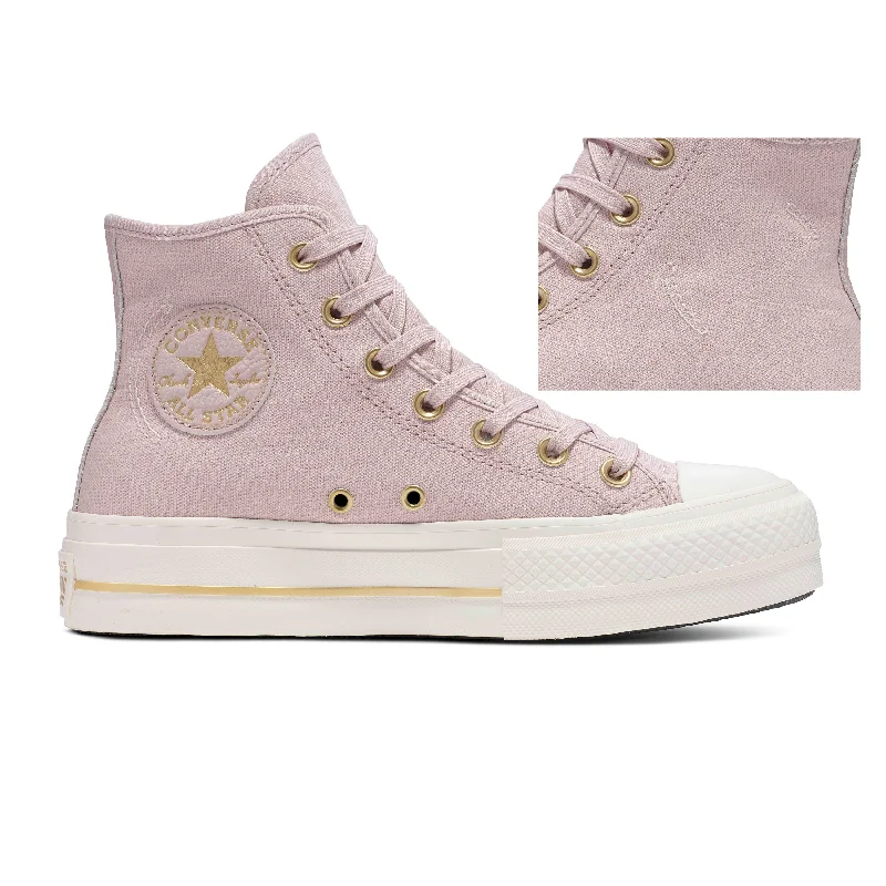 Breathable Running Shoes Converse - Chuck Taylor All Star Lift Hi Flush Stone/Gold