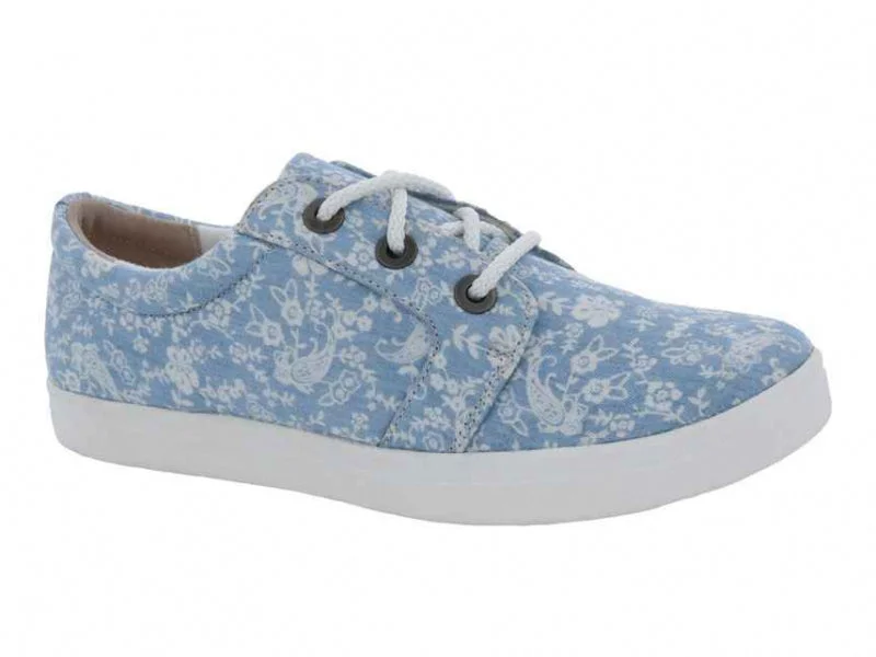 Designer Boots Collection Drew Ruby - Women's Casual Shoe Blue Floral (37)