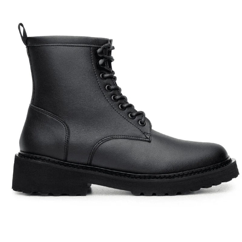 Sporty Running Shoes 'Everyday Work Boot' unisex vegan lace-up boot with chunky sole by Ahimsa - black