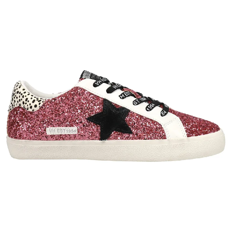 Vintage Sneakers Collection Flair Glitter Cow Print Slip On Sneakers