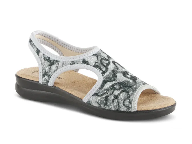 Comfortable Heeled Shoes Flexus by Spring Step Nyaman-Swirl - Womens Slip On Sandal