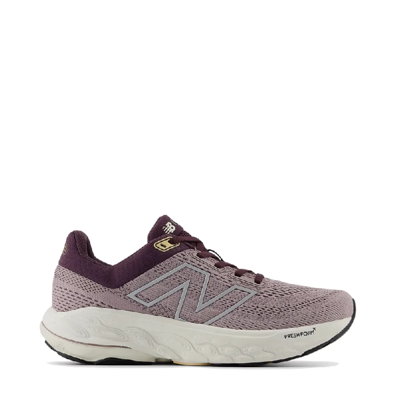 Cozy Casual Shoes New Balance Women's Fresh Foam X 860v14 Sneaker in Ice Wine with Plum Brown and Silver Metallic