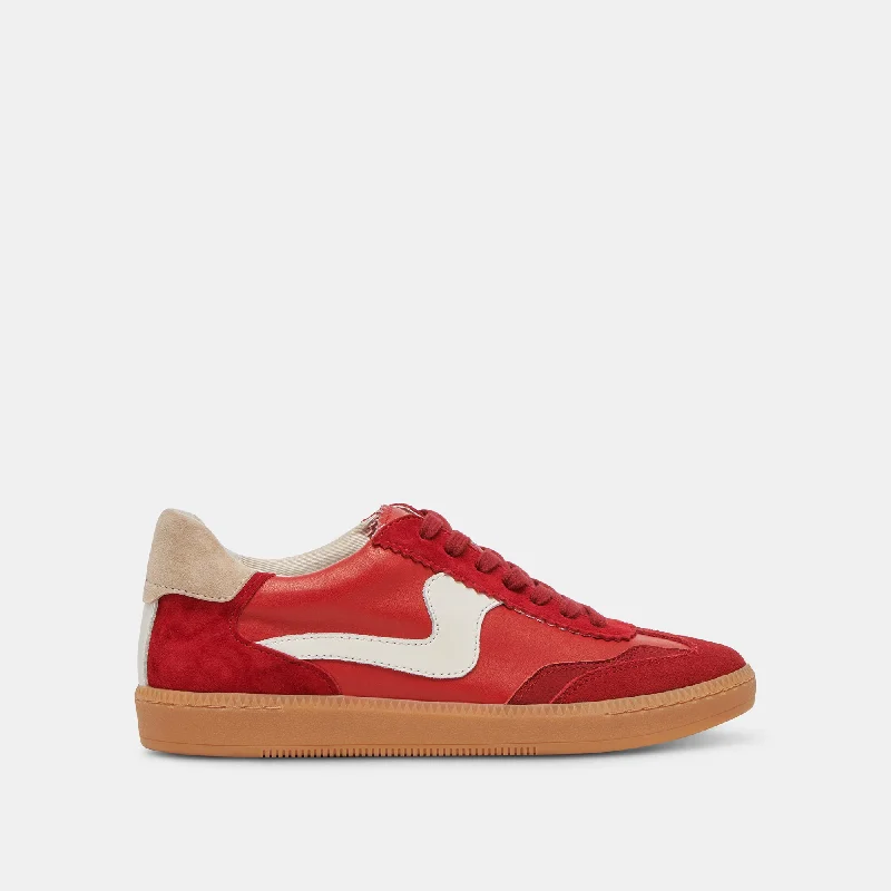 Comfortable Formal Footwear NOTICE WIDE SNEAKERS CRIMSON SUEDE