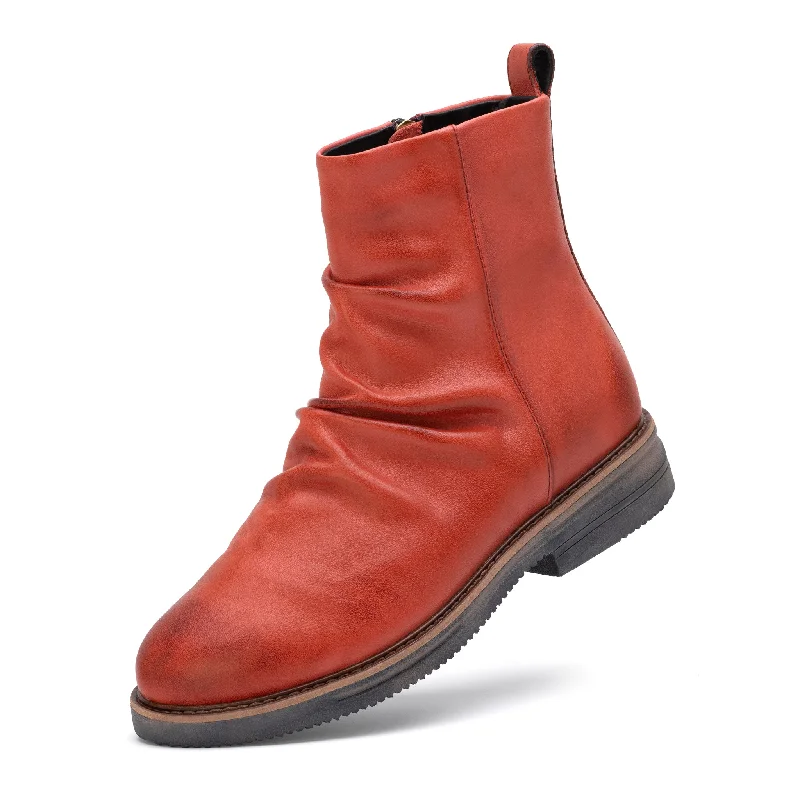 Stylish Boots For Work Sidezip Rise Red Artisan