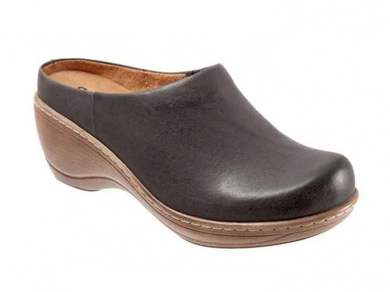 Leather Sneakers For Sale Softwalk Madison - Women's Clog Dark Grey (072)