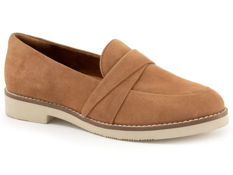 Comfortable Casual Shoes Softwalk Walsh - Womens Loafers Camel Suede (272)