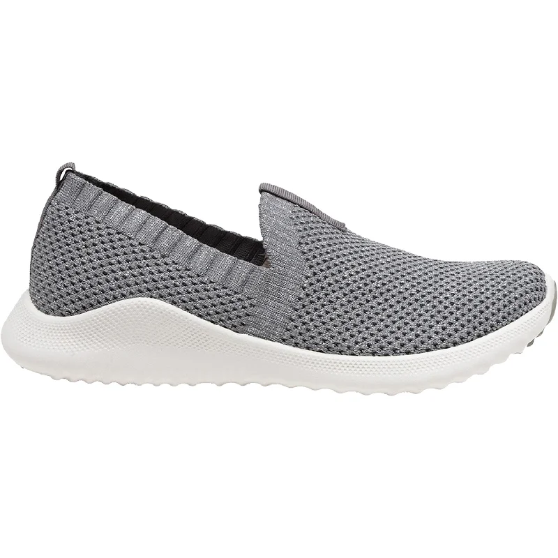 Classic Flat Shoes Women's Aetrex Angie Grey Knit Fabric