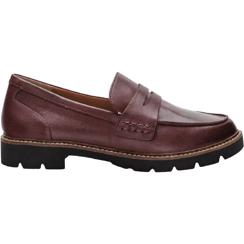 Comfortable Sandals For Summer Women's Aetrex Collette Burgundy Leather Loafer