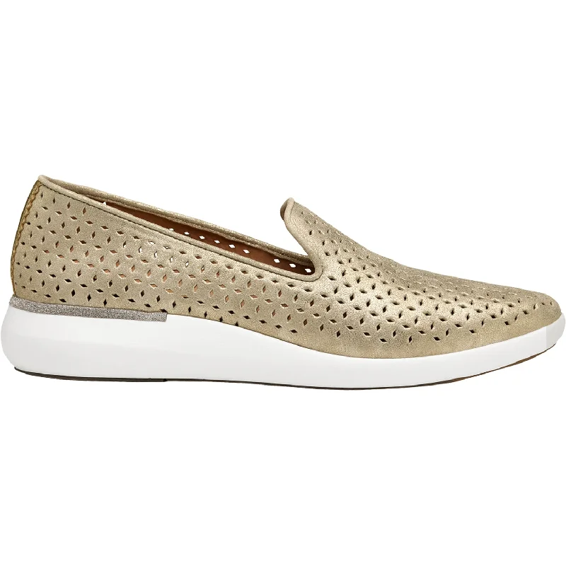 Sporty Running Shoes Women's Johnston & Murphy Dakota Perf Slip-On Gold Metallic Kid Suede