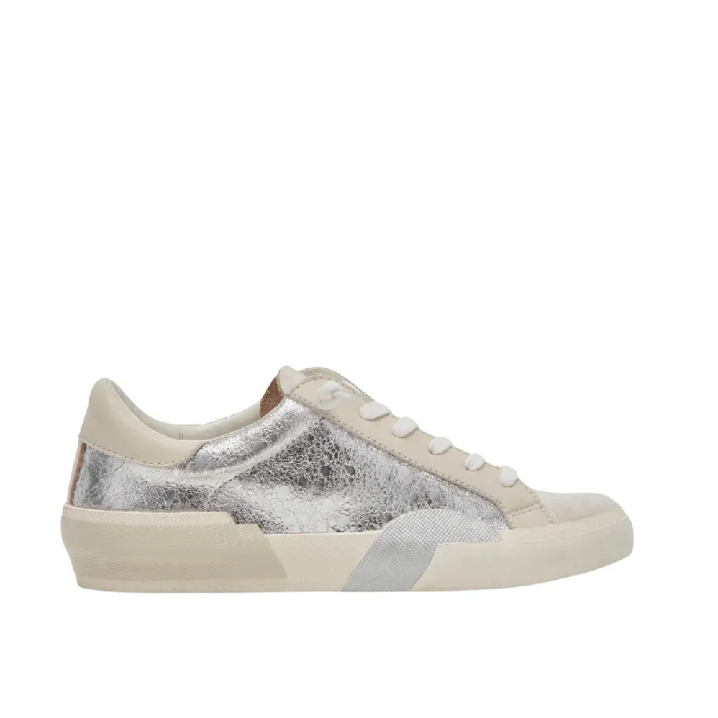 Luxury Leather Sneakers Zina in Chrome